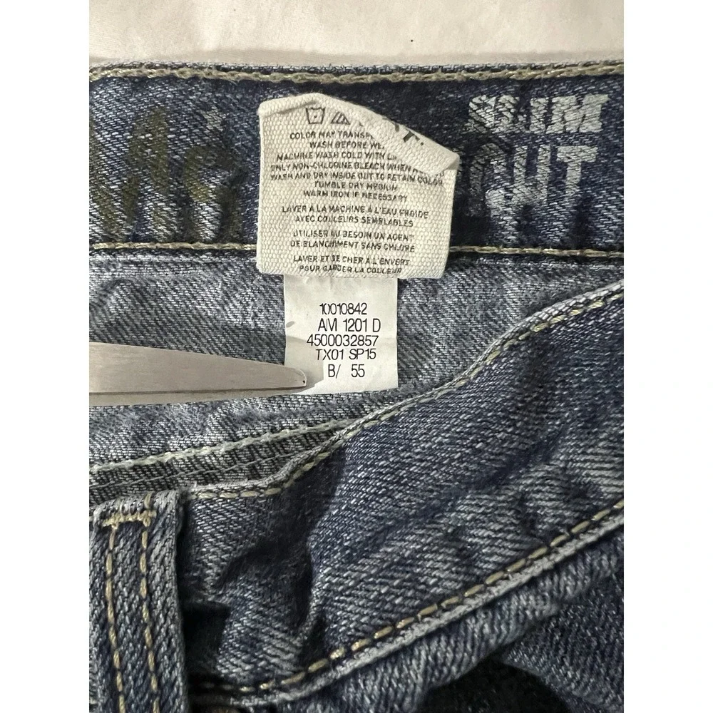 Ariat M5 Jeans Men's 31x32 Slim Fit Straight Denim Cowboy Western Thick Stitch